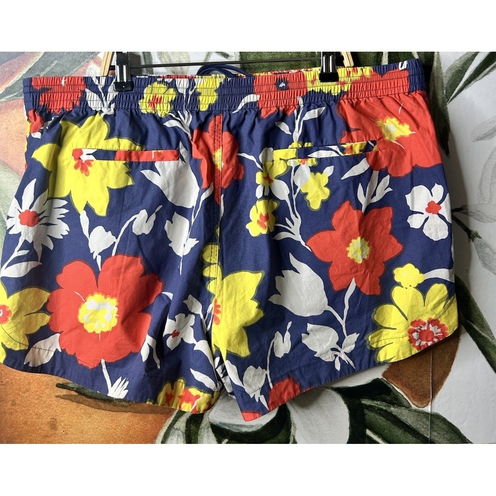 J.CREW Stretch Swim Trunk in Floral Print XL Shorts Drawstring Elastic Waist - Picture 5 of 5
